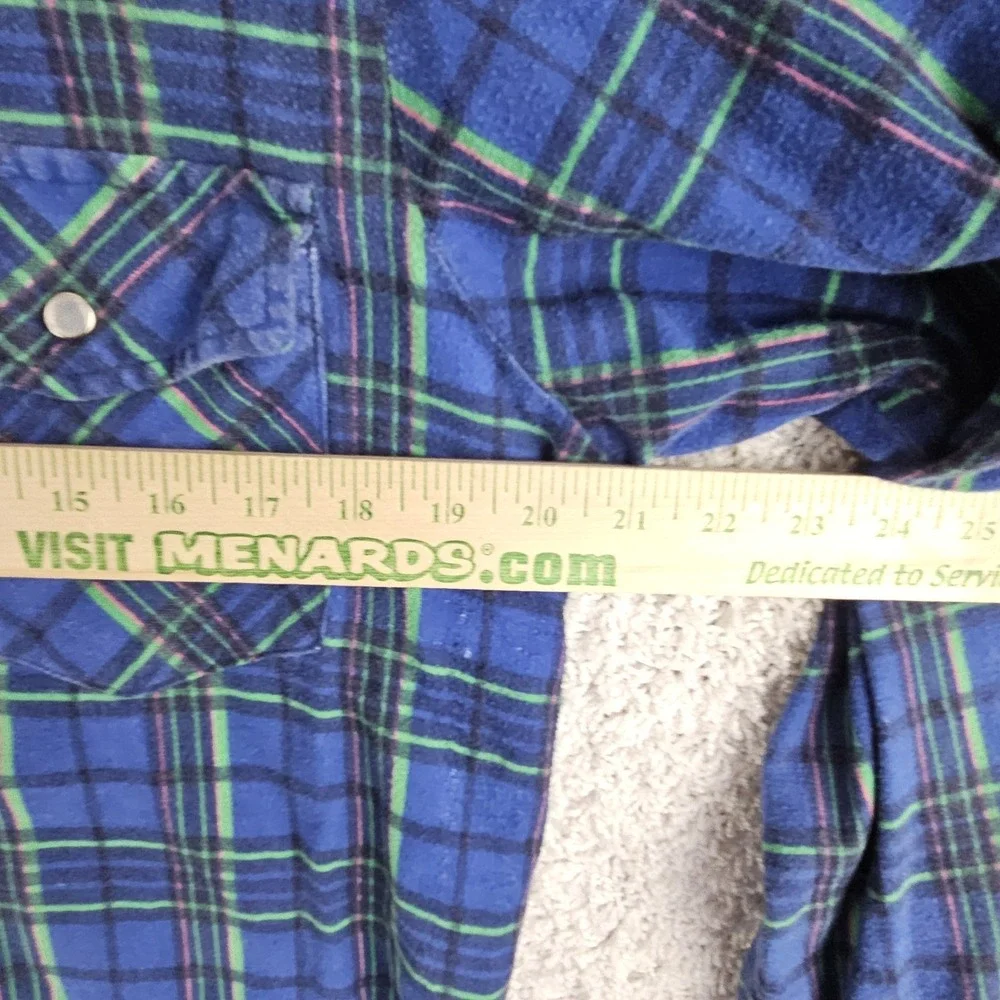 Vintage Williams Bay Pearl Snap Flannel Button Up Shirt Men's Medium Grunge Worn